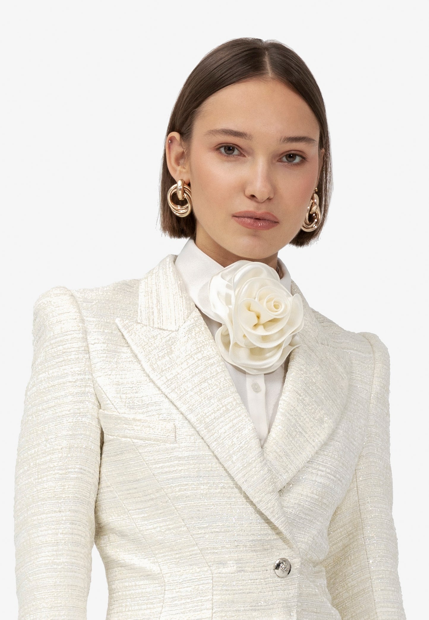 ROSE BROOCH ECRU