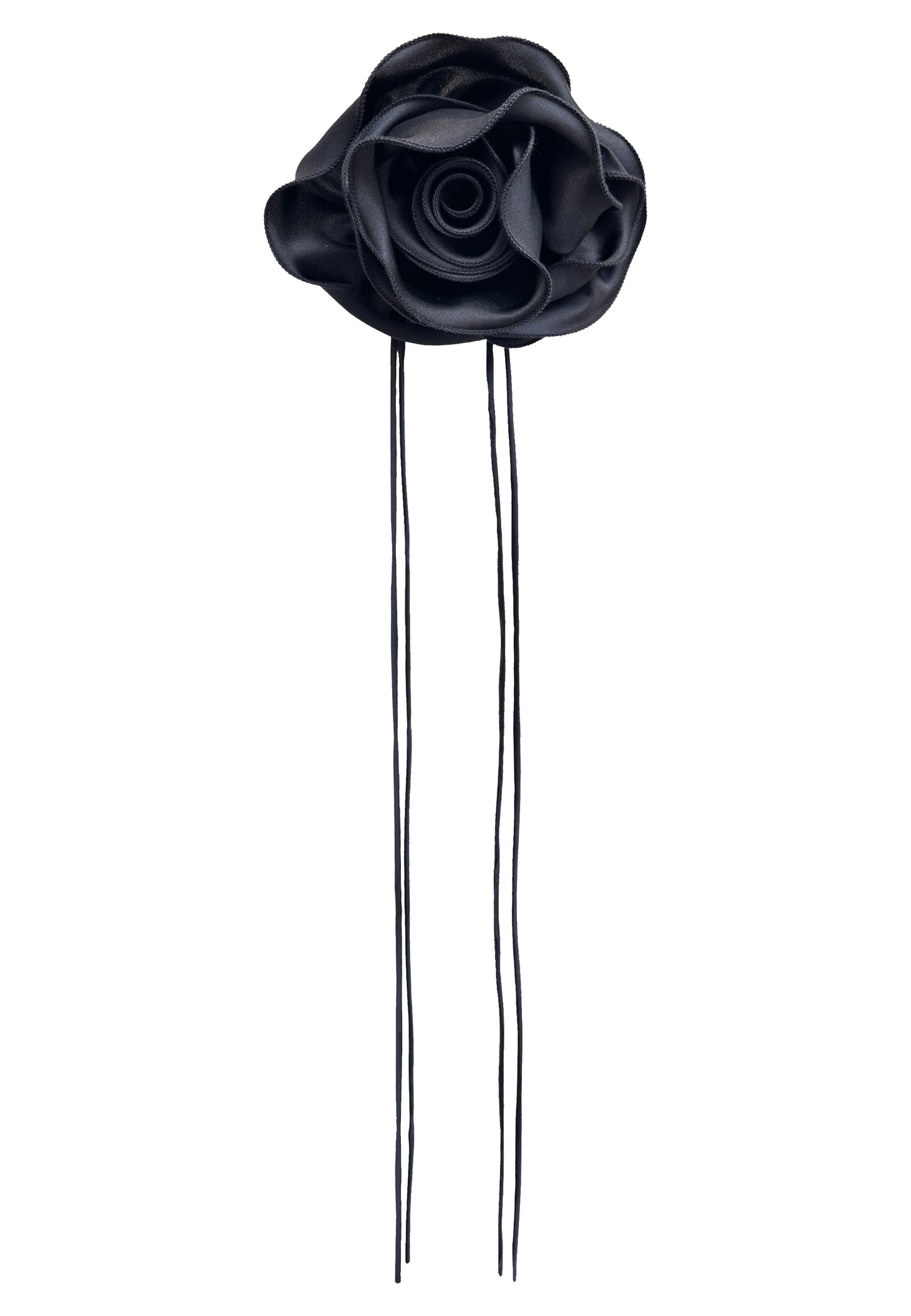 ROSE BROOCH BLACK