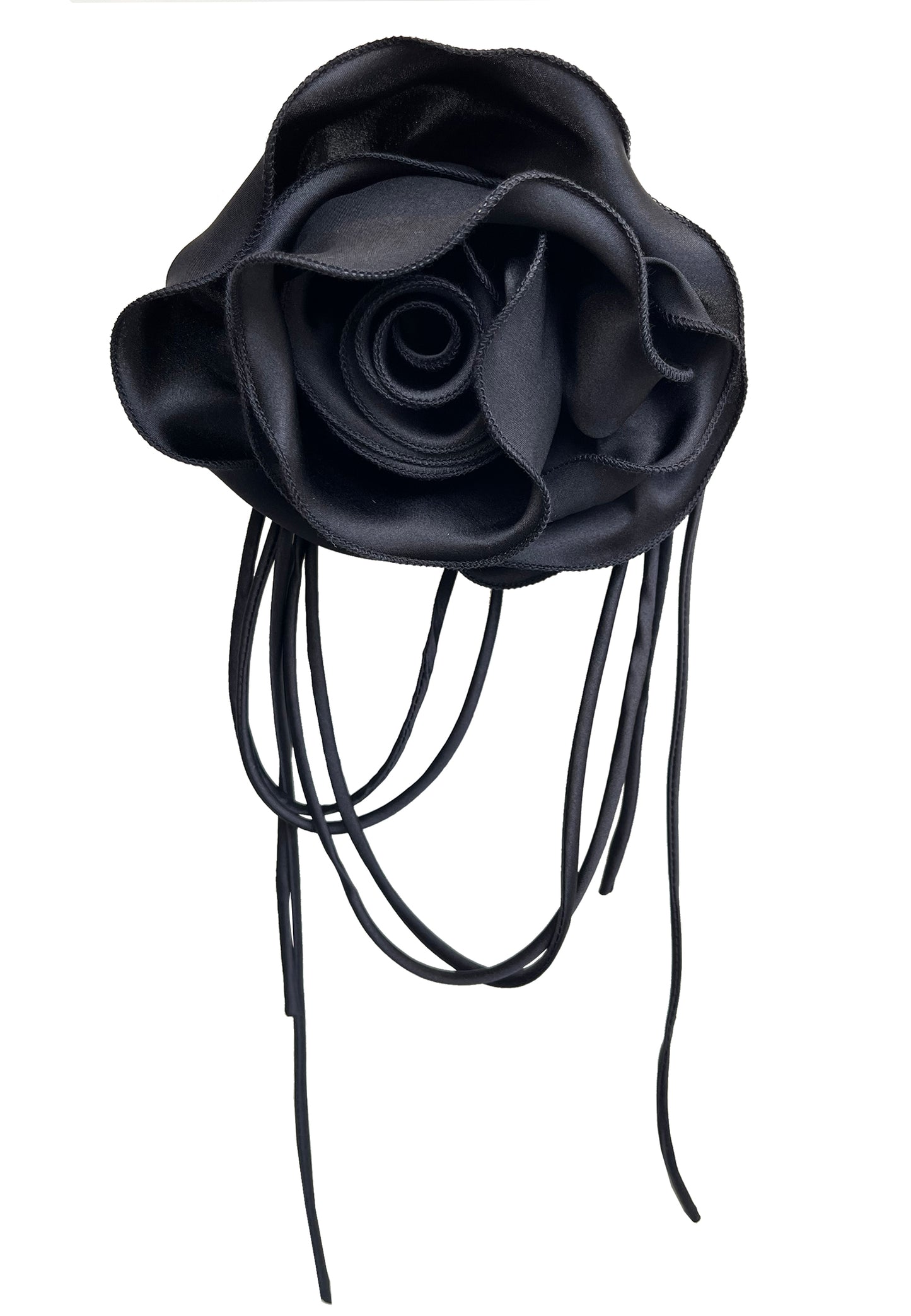 ROSE BROOCH BLACK